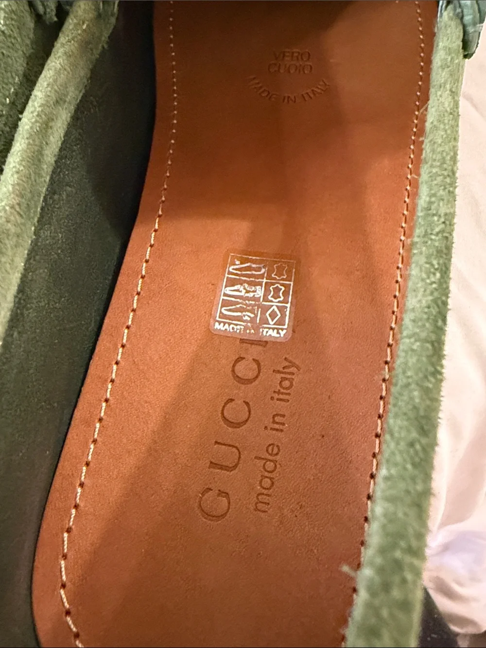 Gucci Green Suede Horsebit Loafers for Men